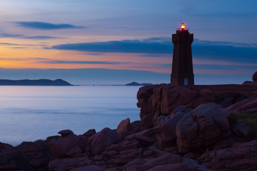 Kommetjie Lighthouse standing tall at dusk on a beautiful summer evening