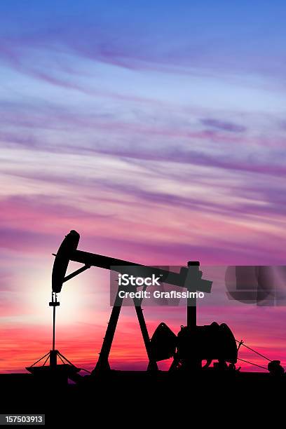 Dawn Over Petroleum Pump In The Desert Stock Photo - Download Image Now - Crude Oil, Texas, Mining - Natural Resources