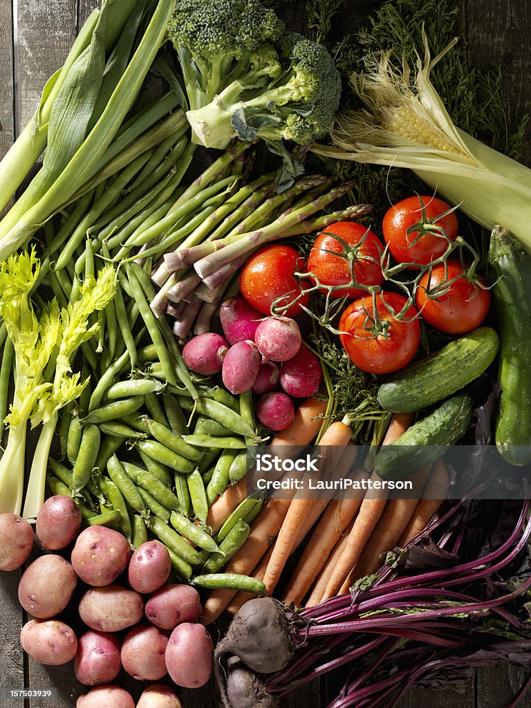 Bio-Gemüse - Lizenzfrei Ansicht von oben Stock-Foto