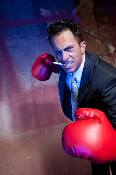 istock Business man boxing 157503955