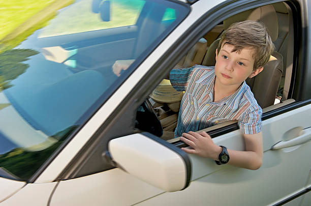istock Little boy at the steering wheel 157504032