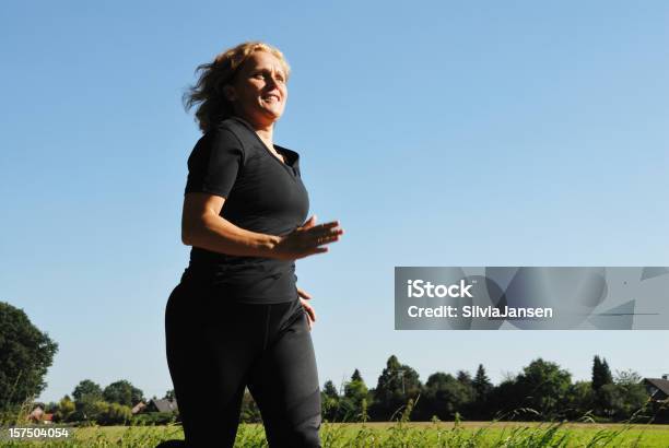 Mature Woman Running Stock Photo - Download Image Now - Jogging, Overweight, Summer