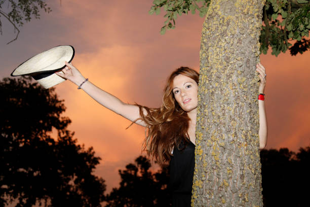 istock Beautiful girl at sunset 157504115