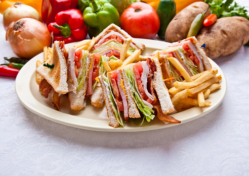 turkey ham club sandwich