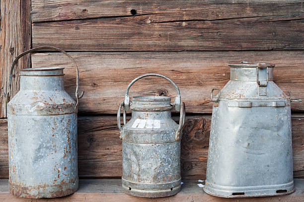 Traditional milk canister stock photo