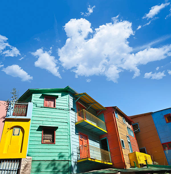 Argentina colourful houses in Buenos Aires La Boca  la boca stock pictures, royalty-free photos & images