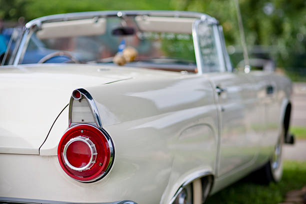 Classic Car Series- Tailfin  vintage steering wheel stock pictures, royalty-free photos & images