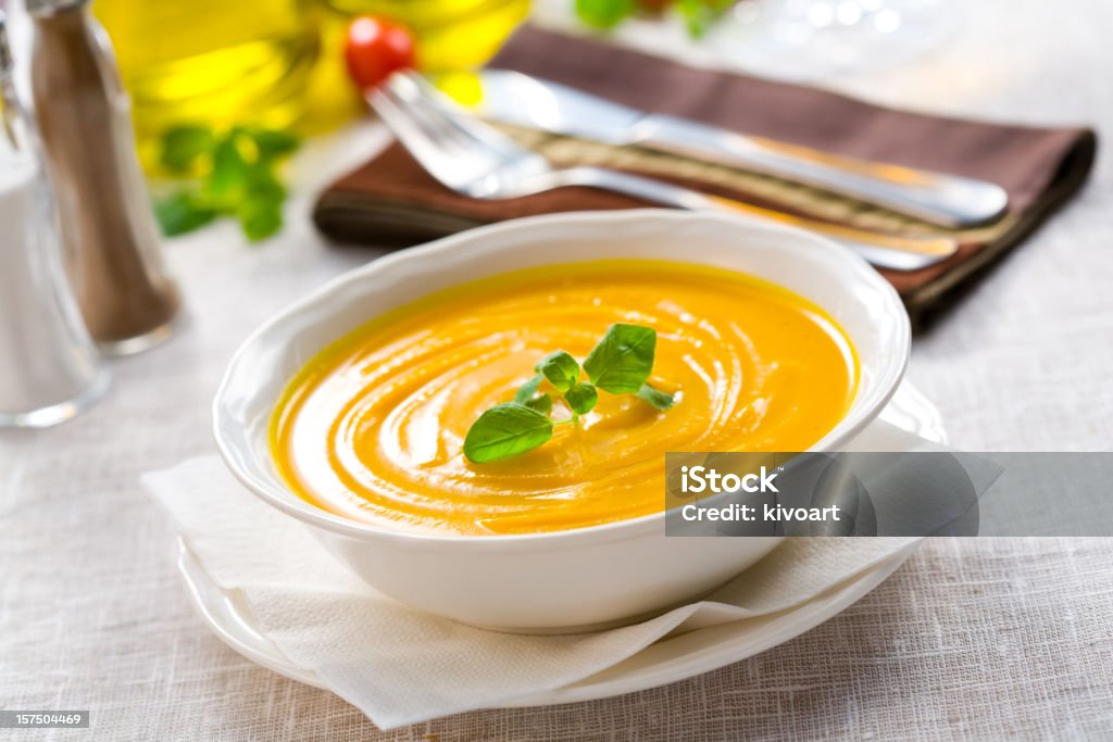 Sopa de abóbora - Foto de stock de Sopa de Abóbora Butternut royalty-free