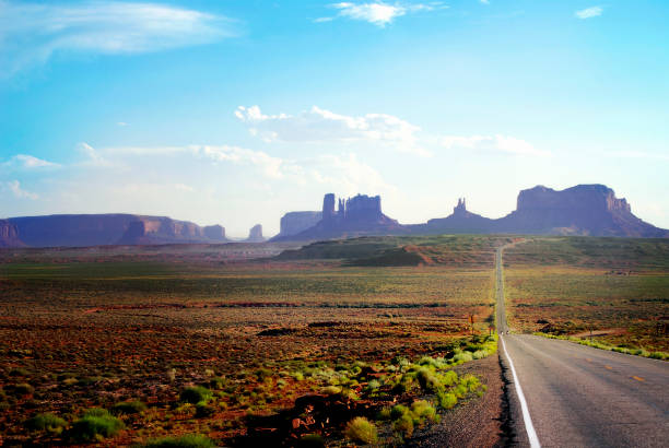 istock Road to Monument Valley at sunset. 157504658