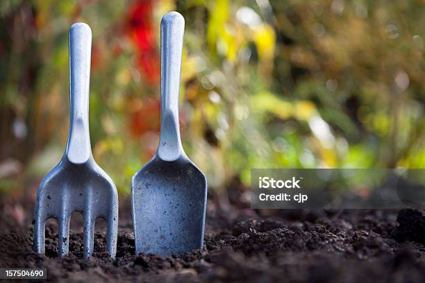 Herramientas De Jardinería Foto de stock y más banco de imágenes de Paleta - Herramientas profesionales - Paleta - Herramientas profesionales, Aire libre, Aluminio