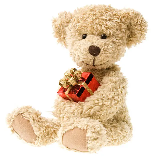 Photo of Holiday Teddy Bear and Christmas Gift