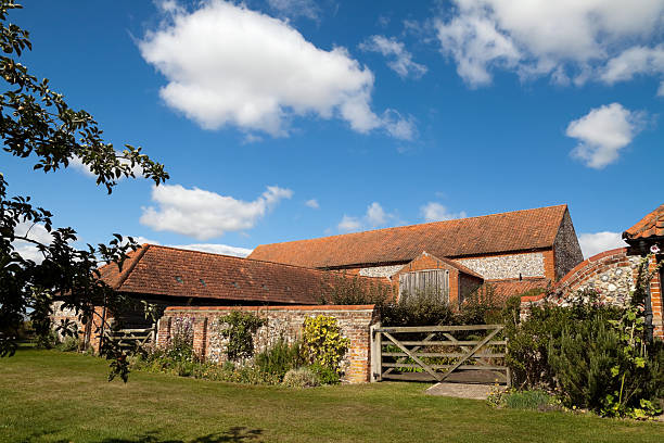 Farmyard gate, outbuildings and barn
