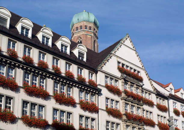 istock Munich house and cathedral, Germany 157505686