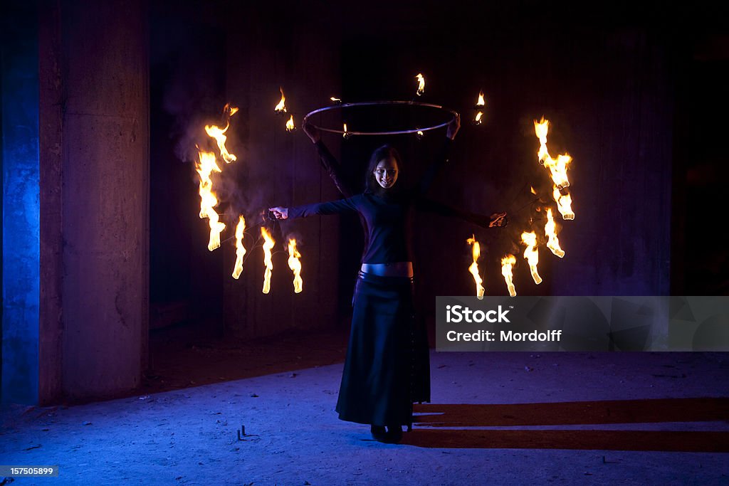 Fogo Performers mulher mostrando o Firebird - Royalty-free Abstrato Foto de stock