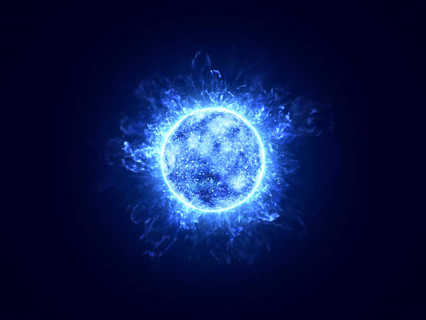 ブルーのホットな太陽 - 球形 ストックフォトと画像