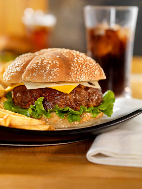 istock Cheeseburger with a Cola and Fries 157506155