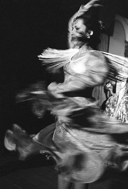 Flamenco spin dancer stock photo