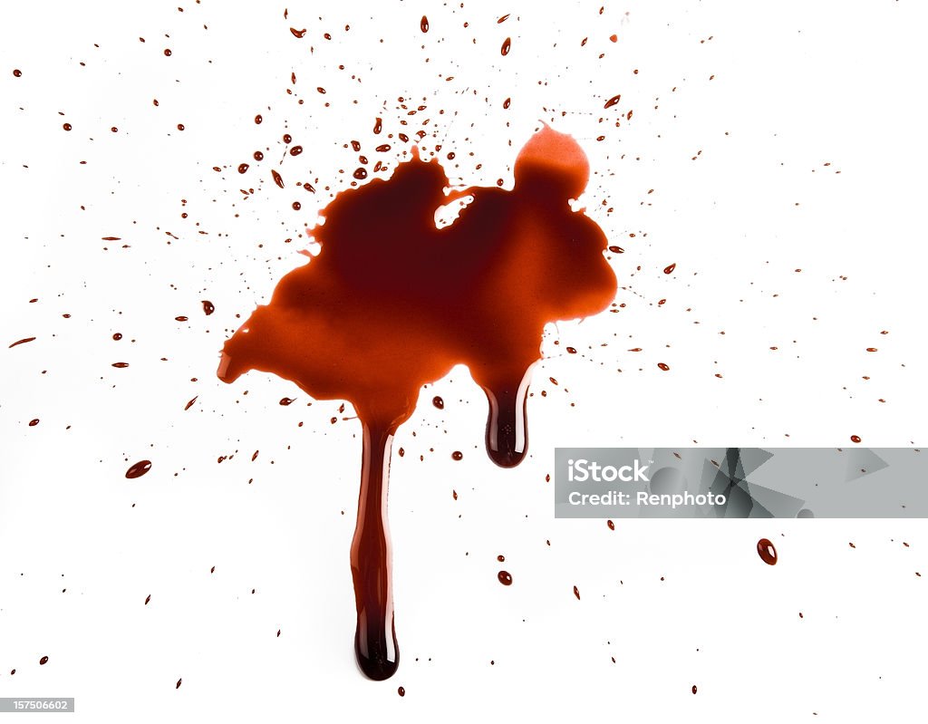 現実的な白い背景の上に血 Splat - 血液のロイヤリ�ティフリーストックフォト