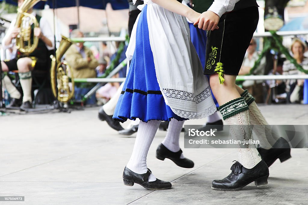 bavarian couple dancing at Beer Fest  German Culture Stock Photo