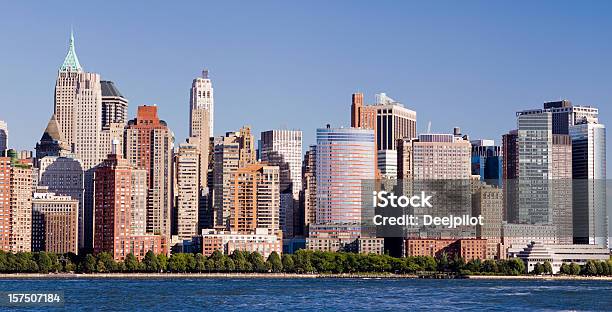 Lower Manhattan Skyline Von New York Usa Stockfoto und mehr Bilder von Architektur - Architektur, Bankenviertel, Blau