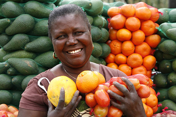 Fruit and Veg seller South Africa stock photo