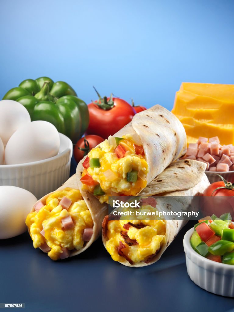 Drei Eier Frühstücks-Burritos - Lizenzfrei Burritos Stock-Foto