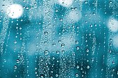 wet window water drops background