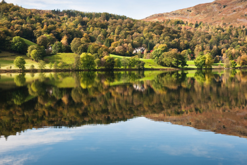 Lakeside Reflection Grasmere Cumbria in Autumn. Great light at this well know beautiful area. See also: Lake District Lightbox