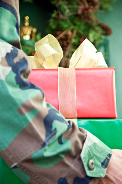 istock Soldier with Christmas Gifts 157508396