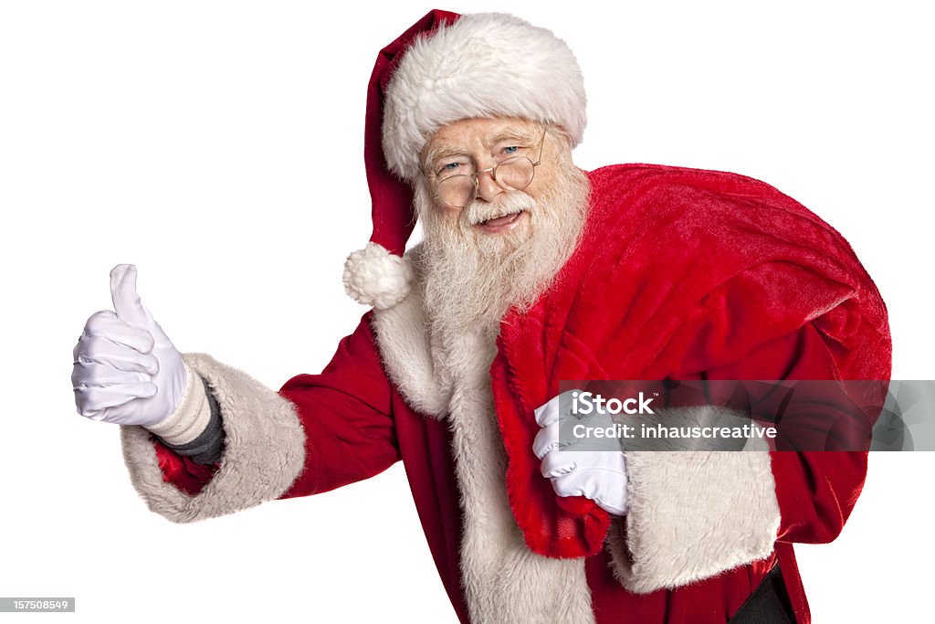 Imágenes reales de Santa Claus con bolsa de regalos tiene - Foto de stock de Papá Noel libre de derechos