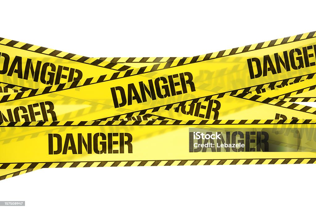 Danger Strip (Clipping Path) Danger strip is isolated on white in studio as a design element. Authority Stock Photo