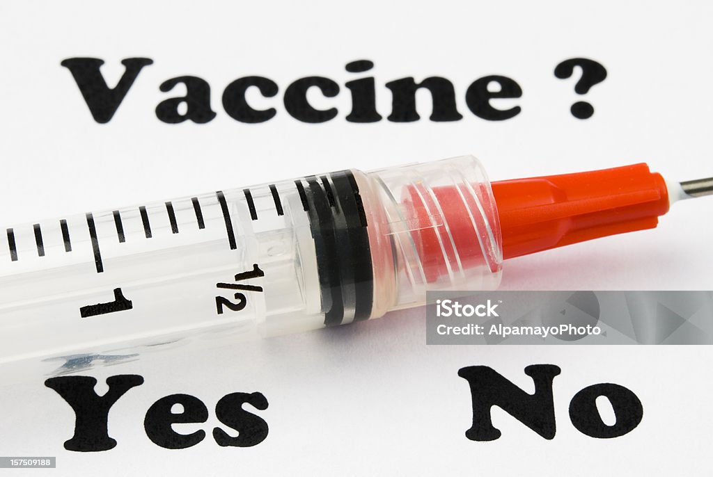 Vaccin contre la grippe H1N1 à controverse (red Seringue gros plan) II - Photo de Agent pathogène libre de droits