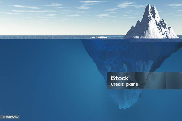 Tip Of The Iceberg Stock Photo - Download Image Now - Iceberg - Ice Formation, Hiding, Underwater