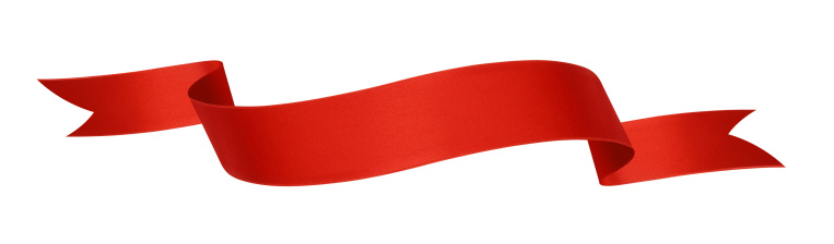 red ribbon with clipping path
