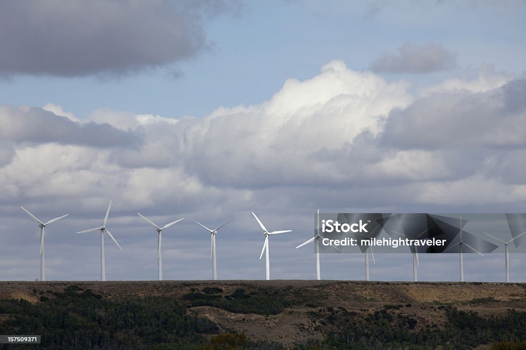 Renewable Wind Turbine Farm in Wyoming  Horizontal Stock Photo