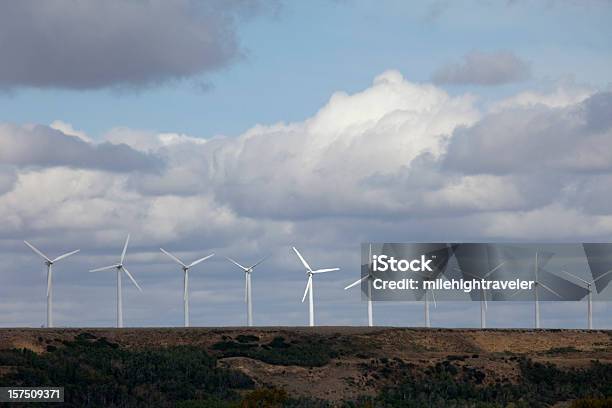 Renewable Wind Turbine Farm In Wyoming Stock Photo - Download Image Now - Horizontal, Wind Turbine, Wyoming