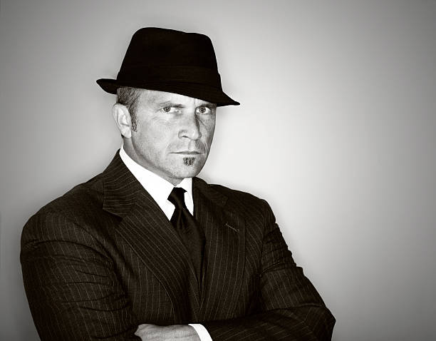 istock Man in Pinstripe Suit and Fedora 157509891