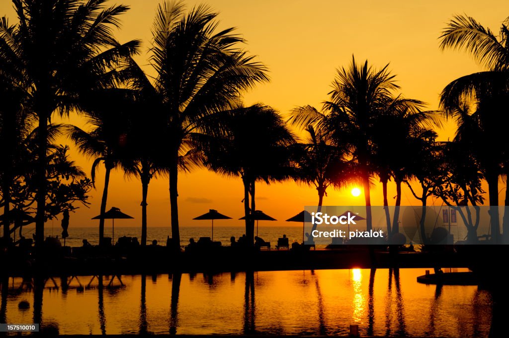 Tropischer Sonnenuntergang - Lizenzfrei Abenddämmerung Stock-Foto