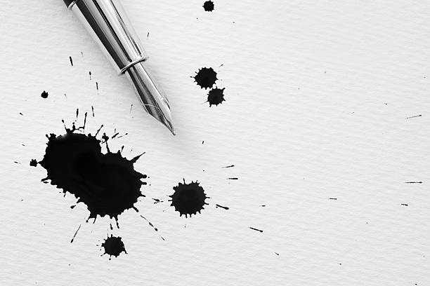 Inkblots and pen  fountain pen photos stock pictures, royalty-free photos & images