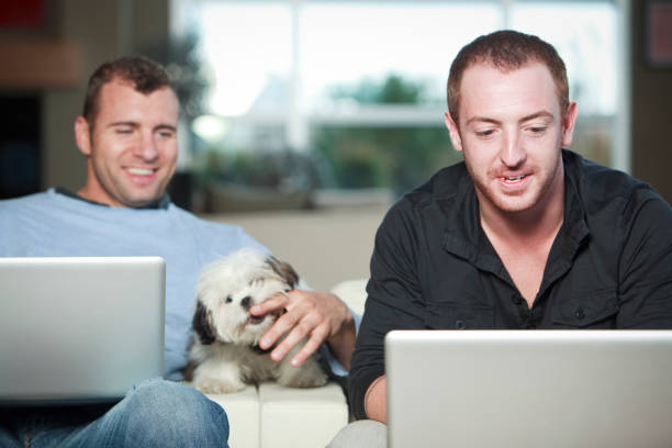 istock Male couple. Plus dog 157510313