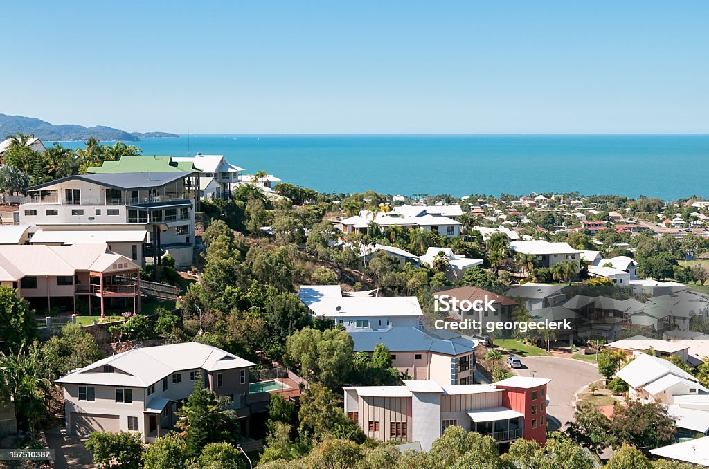 Luxury Properties by the Sea Prestige real estate with a sea view. Australia Stock Photo