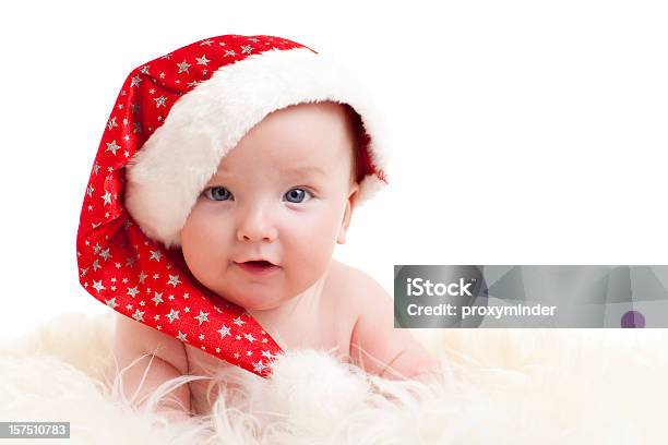 Earnest Santa Claus Stock Photo - Download Image Now - 0-11 Months, 2-5 Months, Babies Only
