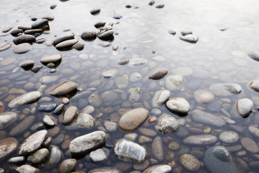 Beautiful pebbles in Boise River, Boise, Idaho, USA