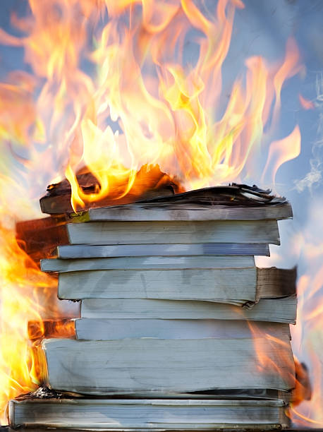 stack of burning books II  book burning photos stock pictures, royalty-free photos & images