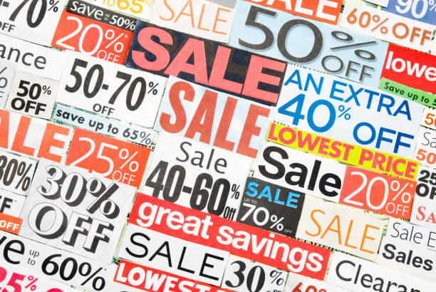 istock Sale signs, newspaper and flyers clippings - IX 157511155