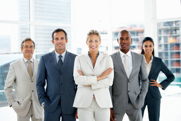 istock Group of business colleagues standing together 157511159
