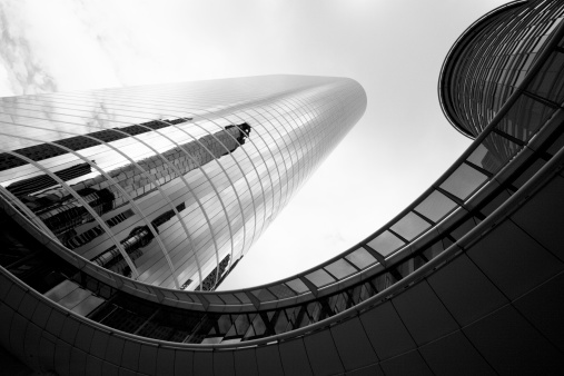 Downtown Houston skyscraper and skywalk