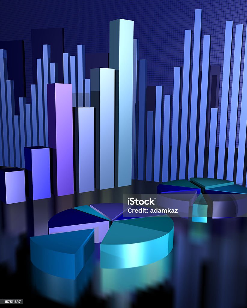 Business Graphs High quality 3d render of business graphs and charts Graph Stock Photo