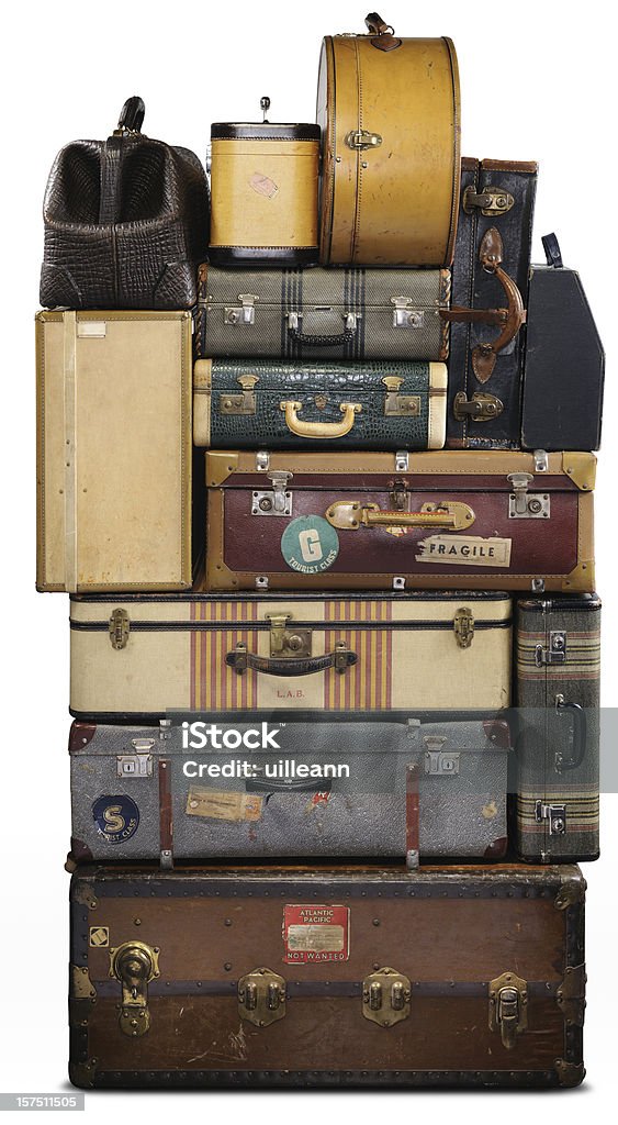 Vintage le valigie - Foto stock royalty-free di Catasta
