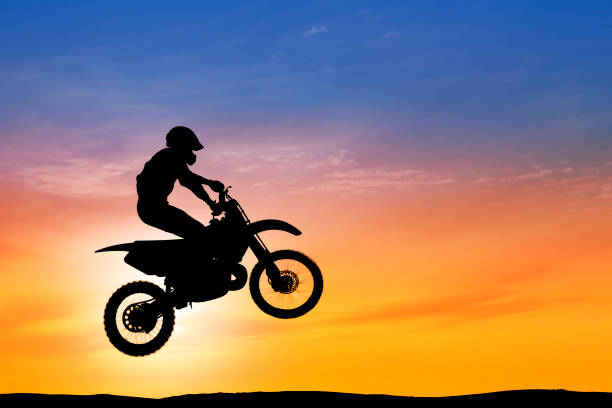 istock Dawn over flying motorbike 157511527